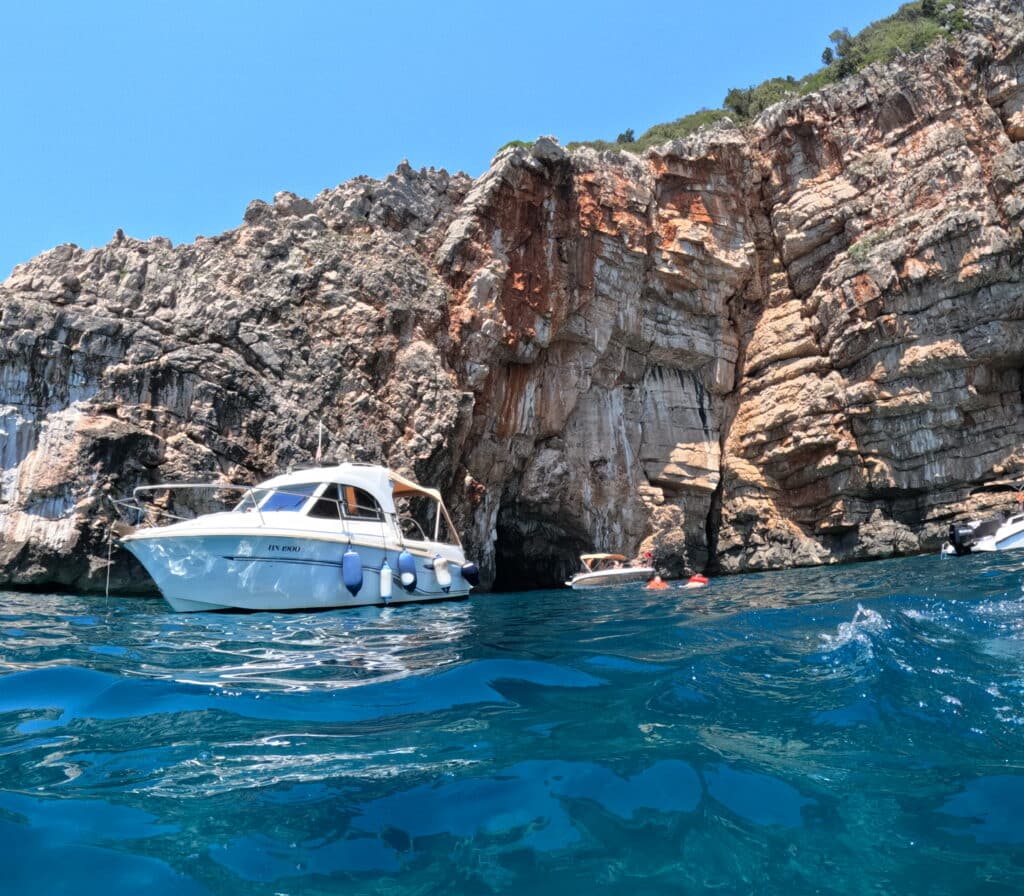 Outside Blue Caves